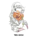 Autocollant de tatouage temporaire imperméable avec motif de scorpion et de rose orange pour le corps. - TBS-8454 Scorpion et Rose