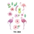 Adesivo per tatuaggio temporaneo impermeabile colorato fenicottero fiore tropicale braccio. - 210*148mm / Flamingo Tropical Design (TH-384)