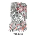 Autocollant de tatouage temporaire imperméable demi-bras masque Hannya dragon flamme - TBS-8455 Hannya et Dragon