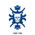 Tatouage aux herbes avec motif de crâne bleu, imperméable et durable pour un look parfait. - Style Totem de Squelette (GZX-104)