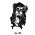 Autocollant de tatouage temporaire imperméable avec motif de femme crâne pour bras style. - Crâne du Jour des Morts (HB-180) / 210*148mm