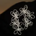 Applicazione di fiori di perline bianche fatta a mano accessorio per abbigliamento DIY - 70# Bianco Nappa