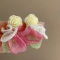 Splendidi orecchini floreali in resina con rose rosa e dettagli di perline delicate ed eleganti. - 118# Bianco Viola Verde Cuore