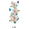 Pegatina de tatuaje temporal de mariposa de flor de magnolia colorida para brazo mano. - Tl-280