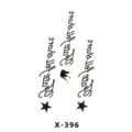 Minimalist English letter crown star temporary tattoo sticker waterproof body art design - Crown & Letters (X-396)