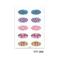 Colorful leopard print eye shadow tattoo stickers stage party waterproof makeup art - Printed Heart Style (YYT-006)