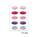 Eye shadow temporary tattoo sticker sheet, colorful glitter gradient makeup design. - Long Gradient Style (YYT-008)
