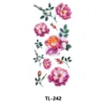 Hoja de pegatina de tatuaje temporal de rosa rosa de acuarela para arte corporal. - TL-242