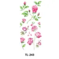Hoja de calcomanía de tatuaje temporal floral de rosa rosa de acuarela para brazo. - TL-243