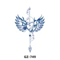 Herbal semi-permanent tattoo sticker waterproof wing heart design for men and women - GZ-749