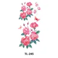 Pegatina de tatuaje temporal de rosa mariposa colorida arte corporal floral seguro - TL-245