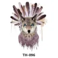 Wolf feather temporary tattoo sticker waterproof body art design body transfer decal 1pcs - TH-096 Pattern