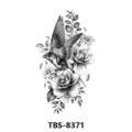Temporary tattoo sticker black bird rose flower sketch design fashion body art body sticker - Bird Floral Style (TBS-8371)