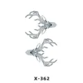 Autocollant de tatouage temporaire de bois de cerf, design d'art de ligne bleu foncé, X-362. - Tête de Cerf (X-362)