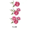 Adhesivo de tatuaje temporal floral peonía rosa, diseño de arte corporal brazo hoja - TL-249