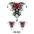 Autocollant de tatouage temporaire imperméable avec motif de rose tribale pour bras ou torse. - HB-861
