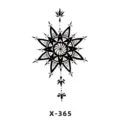 Geometric mandala temporary tattoo sticker, black tribal body art design for stylish look. - Mandala Flower (X-365)