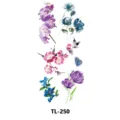 Pegatina de tatuaje temporal impermeable con flores coloridas y mariposa para el brazo. - TL-250