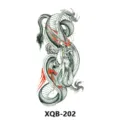 Autocollant de tatouage temporaire étanche avec un design de dragon noir et rouge traditionnel. - Dragon Oriental (XQB-202)