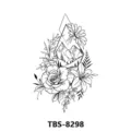 Geometric mountain flower temporary tattoo sticker black waterproof body art decal. - Geometric Landscape Floral (TBS-8298)