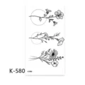 Adesivo per tatuaggio temporaneo minimalista con motivi floreali e geometrici lineari. - K-580