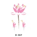 Pink lotus flower temporary tattoo sticker floral body art waterproof design X-367 sku - Lotus Flower (X-367)
