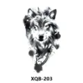 Tatouage temporaire imperméable avec un design de tête de loup féroce, idéal pour le bras. - Tête de Loup Encre (XQB-203)