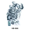 Waterproof temporary tattoo sticker featuring Chinese foo dog lion and claw marks design. - HB-866