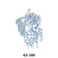 Sticker de tatouage semi permanent aux herbes lion bleu floral art corporel imperméable - Style Floral Lion (GZ-288)