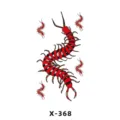 Red and black centipede temporary tattoo sticker sheet body art waterproof transfer sticker - Centipede (X-368)