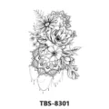 Waterproof floral mandala temporary tattoo sticker black line art variant design. - Mandala Flower Chain (TBS-8301)