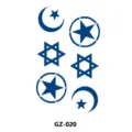 Herbal semi-permanent juice temporary tattoo sticker featuring star and moon designs. - GZ-020