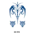 Herbal semi-permanent juice tattoo sticker blue dragon wolf chest design waterproof art. - GZ-016