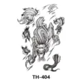 Tatouage temporaire étanche avec dragon féroce brisant la peau style croquis noir 1 pièce - TH-404 / 210*148mm