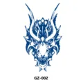 Autocollant de tatouage semi-permanent aux herbes dragon bleu design imperméable art corporel GZ-002 - GZ-002