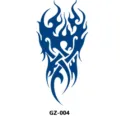 Autocollant de tatouage semi-permanent aux herbes, motif flamme tribale bleue, étanche. - GZ-004