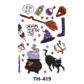 Halloween magic temporary tattoo sheet waterproof cute witch black cat fake tattoo sticker - TH-419 / 210*148mm
