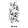 Autocollant de tatouage imperméable lis noir attrape-rêves plume art corporel. - TH-484