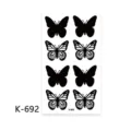 Adesivi per tatuaggi farfalla temporanei foglio d'arte del corpo impermeabile nero - K-692