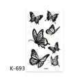 Tatuaggi temporanei farfalla adesivi neri minimalistici impermeabili arte corporea - K-693