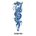 Tatouage temporaire bras entier au jus de plantes, design de dragon bleu traditionnel art. - GZQB-002 (Totem de Dragon Chinois)