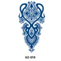 Herbal semi-permanent chest tattoo sticker, waterproof blue botanical pattern style. - GZ-010