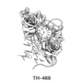 Black rose pocket watch temporary tattoo sticker waterproof body art design variant - TH-488