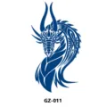 Blue dragon temporary tattoo sticker waterproof herbal chest body art design GZ-011 - GZ-011