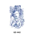 Autocollant de tatouage temporaire aux herbes semi-permanent, motif geisha japonaise. - GZ-442 / 180X110MM