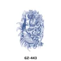 Sticker de tatouage temporaire au jus de plante, art corporel imperméable hannya koi japonais. - GZ-443 / 180X110MM