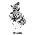 Temporary peony tattoo sticker black floral body art waterproof sticker for arm leg back - Peony Chain Style (TBS-8218)