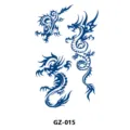 Herbal semi-permanent tattoo sticker waterproof blue dragon totem body art design sku - GZ-015