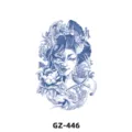 Semi-permanent herbal tattoo sticker waterproof long lasting hannya geisha design variant pattern - GZ-446 / 180X110MM