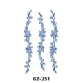 Herbal temporary tattoo sticker, elegant dark blue vertical floral vine design for body art. - GZ-251 / 110x180mm